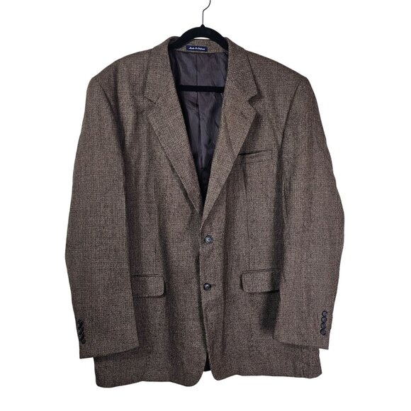 Alan Flusser Lambswool & Cashmere Tweed Blazer Jacket 48 L Office Quiet Luxury - Picture 1 of 16